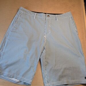 Quiksilver Light Blue & White Plaid Casual Shorts 3289/394